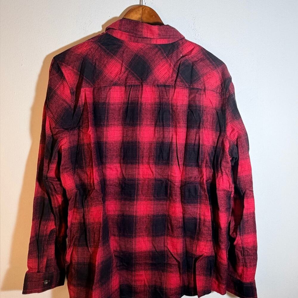 a.n.a Red and Black Plaid Shirt - Picture 3 of 3